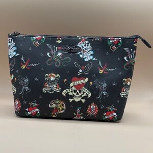 Ed Hardy Black and Red Tattoo Design Toiletry Bag NWT